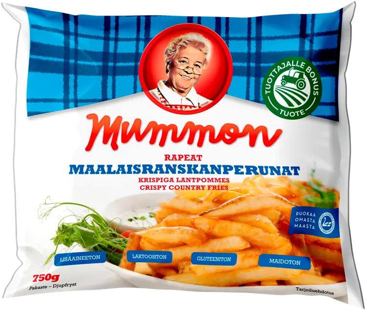 Mummon 750g rapeat kuorelliset maalaisranskanperunat pakaste