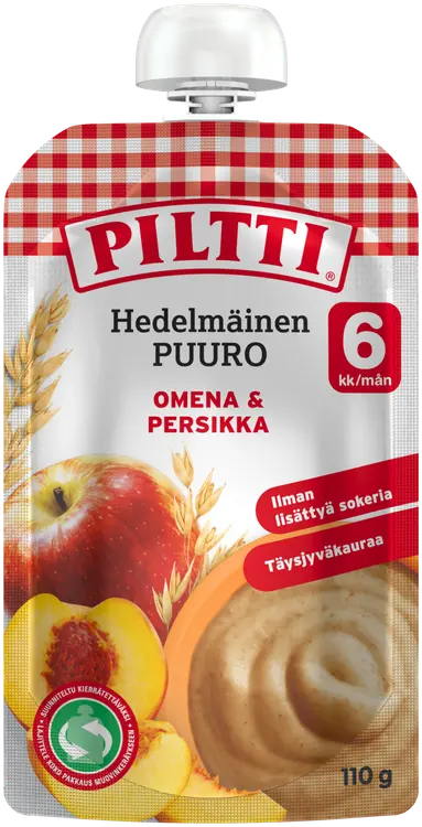 Piltti 110g Hedelmäinen Puuro Omena-banaani 6kk annospussi