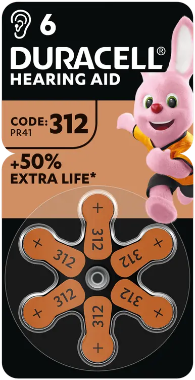 Duracell kuulolaiteparisto 312 6kpl