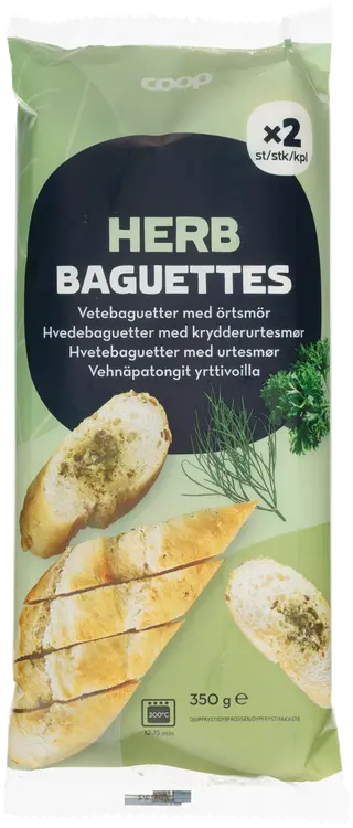 Coop vehnäpatongit yrttivoilla 2 kpl 350 g pakaste