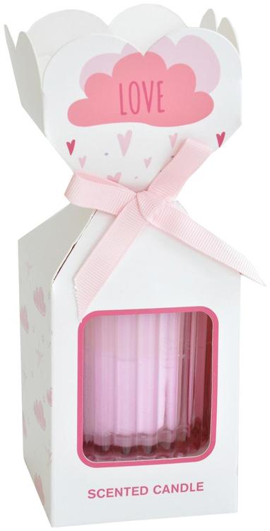 Lasikynttilä 7,5x7,5x8 cm tuoksu Bubble Bath lahjapaketissa