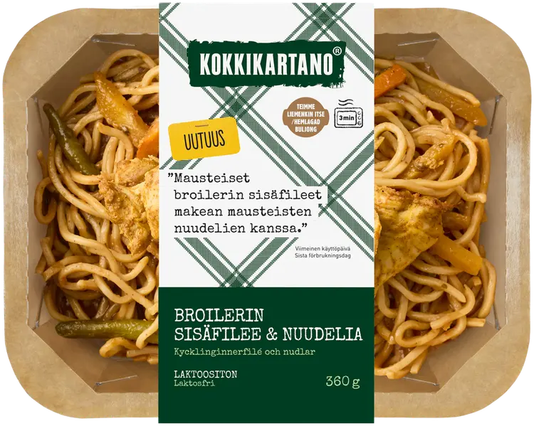 Kokkikartano Broilerin sisäfile ja nuudelia 360g