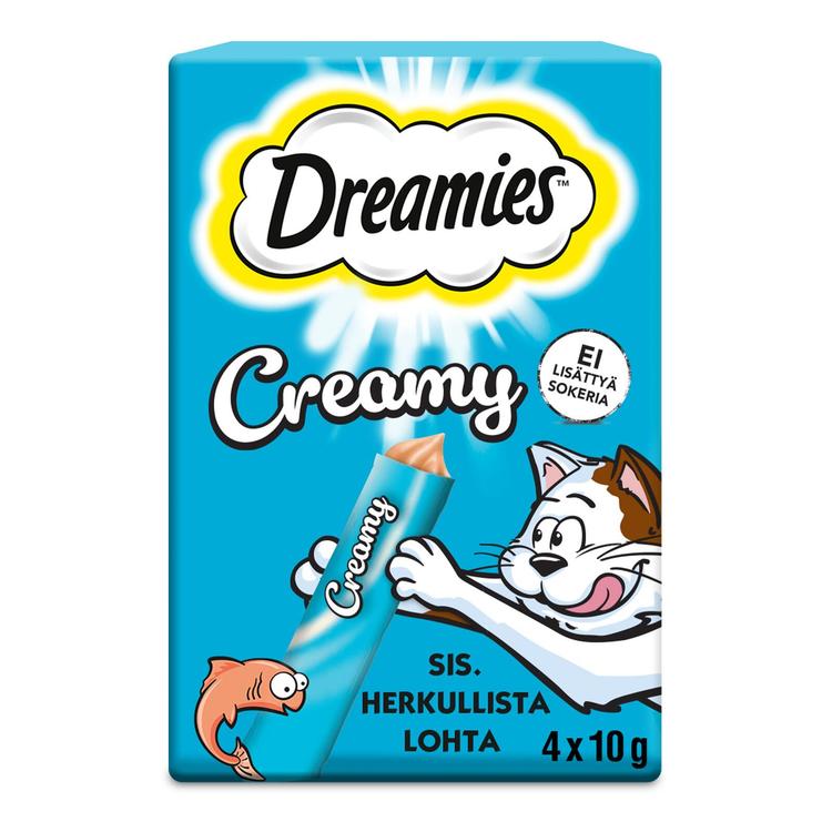 Dreamies Creamy kissanherkku Lohta 4x10g