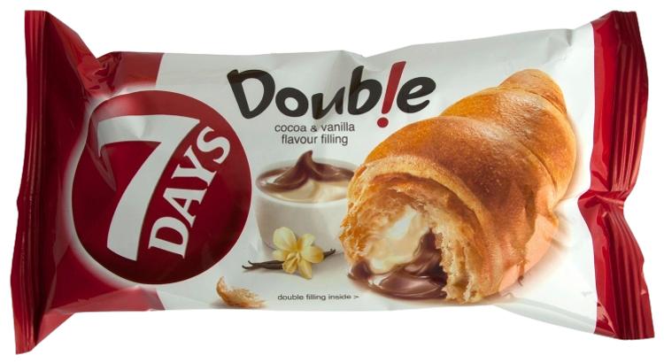 7 Days Double! croissant kakao- ja vaniljetäidisega 60 g