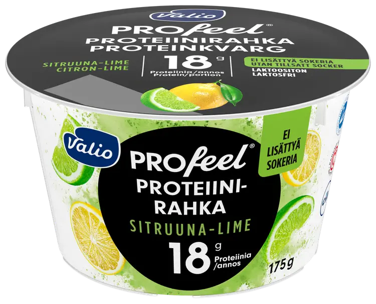 Valio PROfeel® proteiinirahka sokeroimaton 175 g sitruuna-lime laktoositon