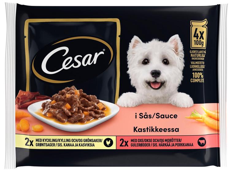 Cesar Annospussilajitelma kastikkeessa - koiran märkäruoka (4 x 100 g)
