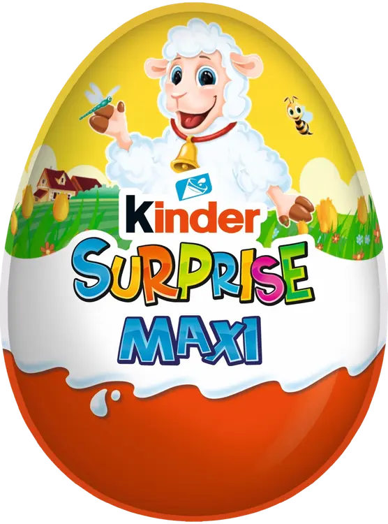 Kinder Maxi Surprise maitosuklaahahmo maitoisalla sisäpinnalla. sisältää lelun 100g pääsiäinen