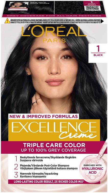 L'Oréal Paris Excellence Creme 1 Black Musta kestoväri 1kpl