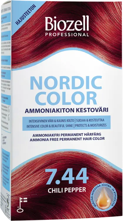 Biozell Nordic Color Professional ammoniakiton kestoväri Chili Pepper 7.44 2x60ml