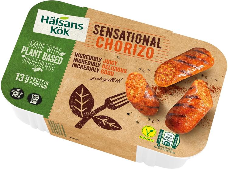 Hälsans Kök 180g Sensational Chorizo valmistettu soijaproteiinista