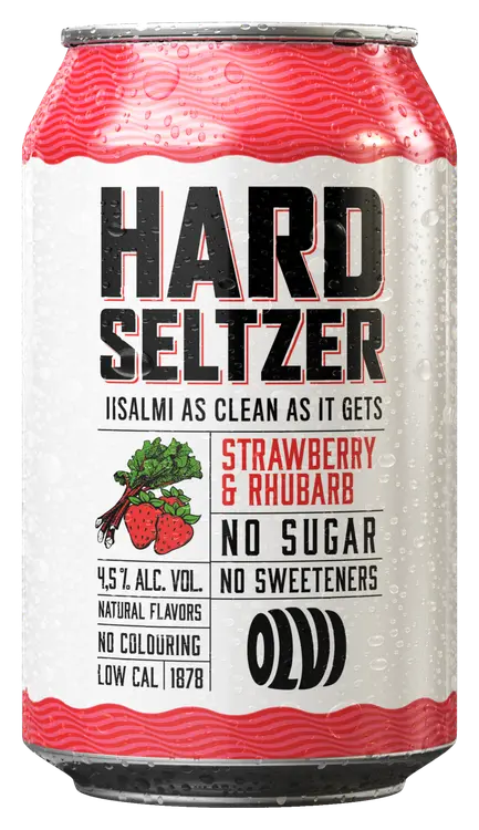 OLVI Hard Seltzer Strawberry & Rhubarb 4,5% 0,33 l tlk