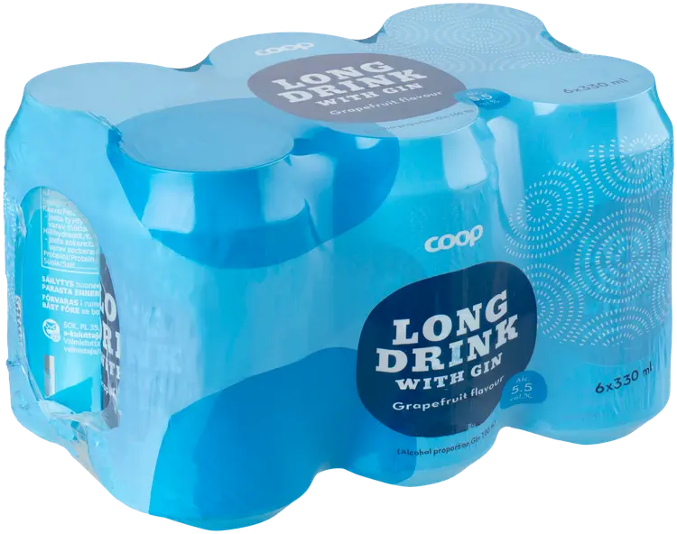 6 x Coop Grapefruit long drink 5,5% 0,33 l tlk
