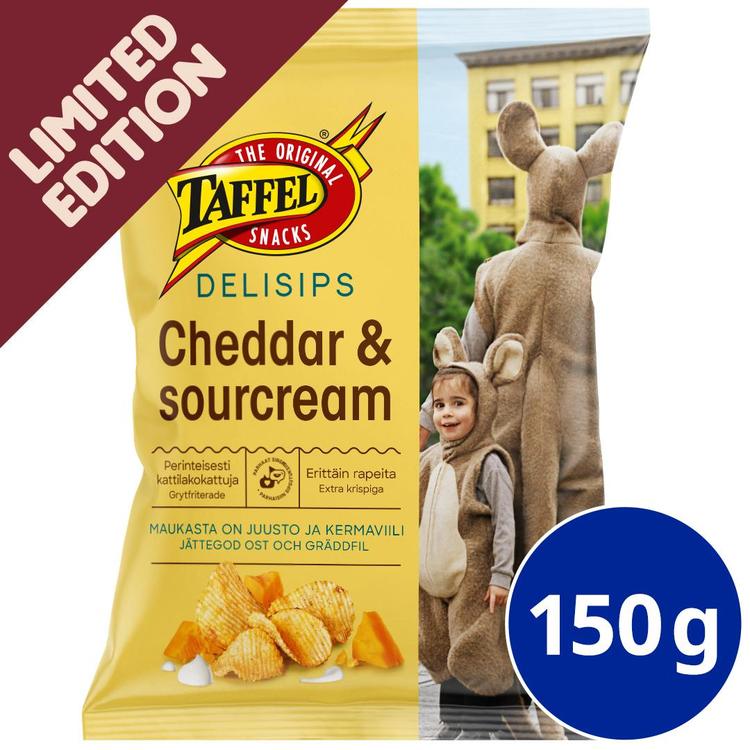 Taffel Delisips cheddar & sourcream maustettu sipsi 150g