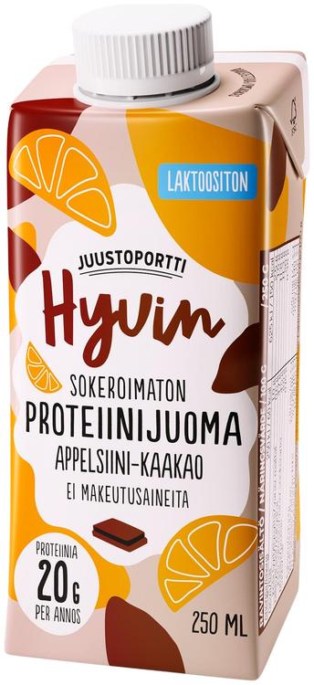 Juustoportti Hyvin proteiinijuoma 250 ml appelsiini-kaakao laktoositon