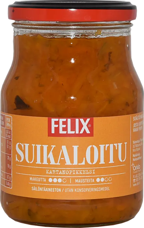 Felix kartanopikkelsi, kurpitsasuikaleita mausteliemessä 370/245g