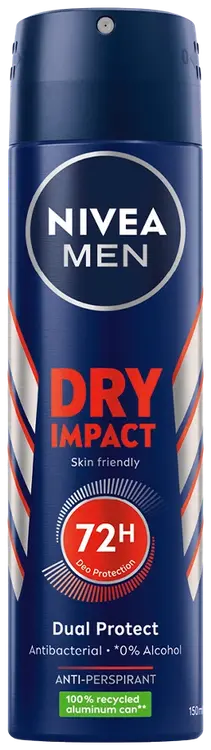 NIVEA MEN 150ml Dry Impact Deo Spray -antiperspirantti