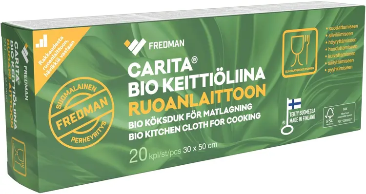 Fredman Carita® Bio keittiöliina ruoanlaittoon 30x50cm 20kpl