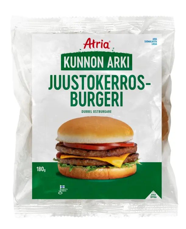 Atria Kunnon Arki Juustokerrosburgeri 180g