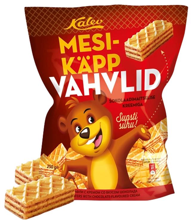 Kalev Mesikäpp šokolaadimaitselise kreemiga vahvlid 250 g