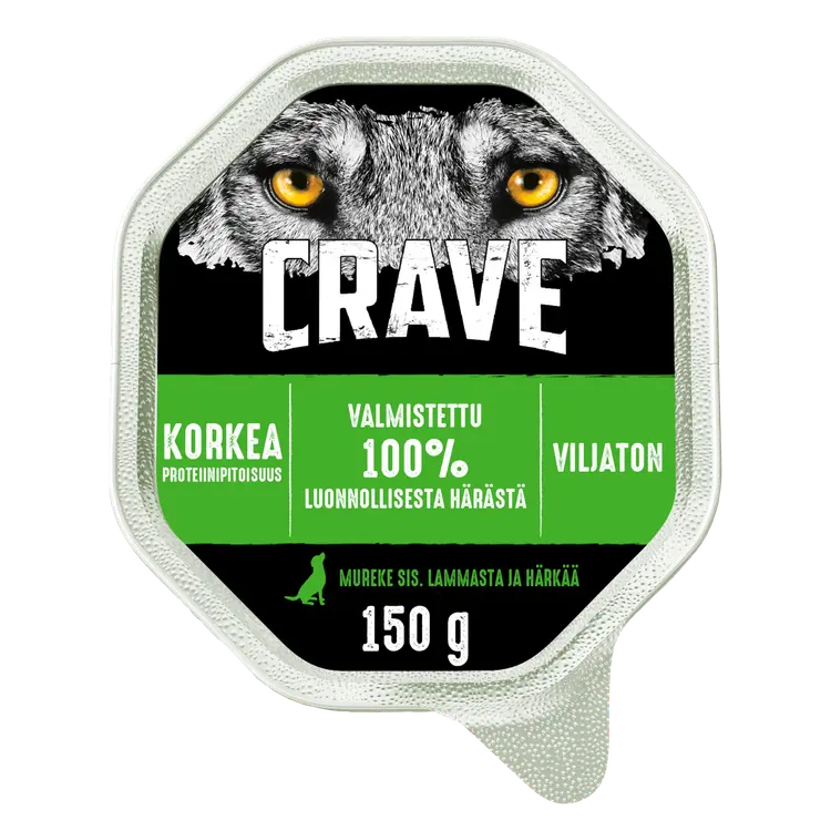 Crave Kosteaa koiranruokaa aikuisille koirille, Mureke sis. Lammasta & Härkää 150g