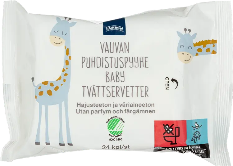 Rainbow vauvan puhdistuspyyhe 24kpl