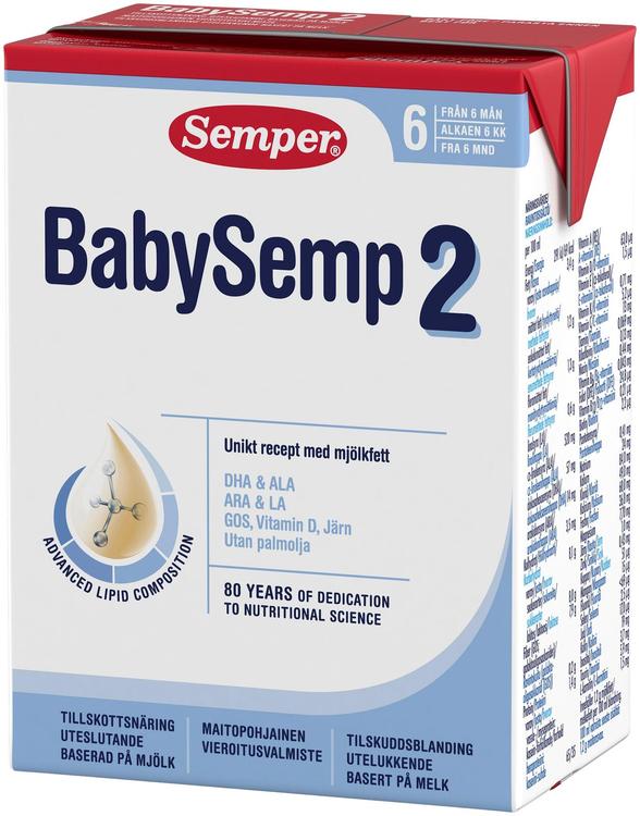 Semper BabySemp 2 200ml käyttövalmis maitopohjainen vieroitusvalmiste alkaen 6kk