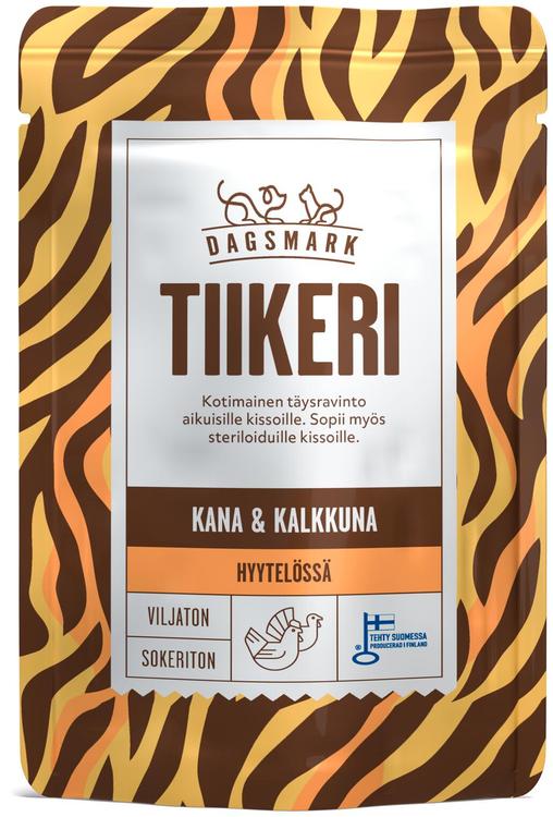 Dagsmark TIIKERI kotimainen kissan täysravinto kanaa ja kalkkunaa hyytelössä 80 g