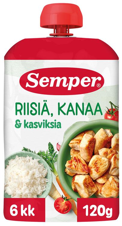 Semper Riisiä, kanaa & kasviksia lastenateria 6kk 120g