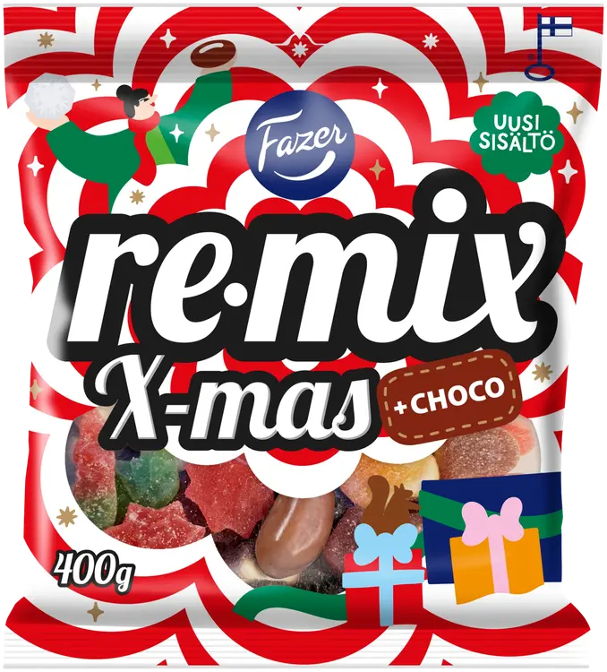 Fazer Remix Xmas +choco karkkipussi 400g