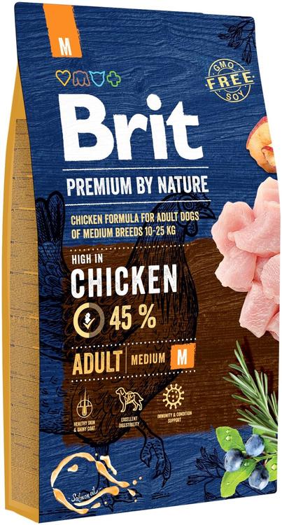 Brit Premium by Nature Adult M keskikokoisten rotujen aikuisille koirille 8 kg