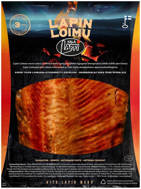 Lapin Loimu aidolla tulella loimutettu kypsä kirjolohifilee vac n. 220g