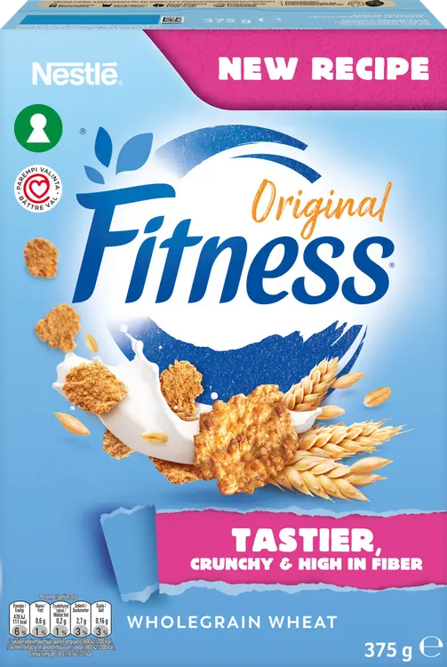 Nestlé Fitness Original 375g rapeita hiutaleita täysjyvävehnästä, riisistä ja kaurasta
