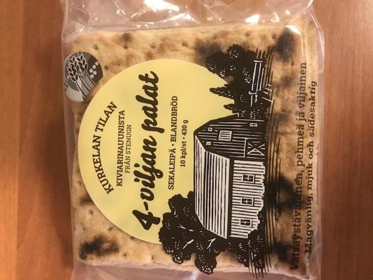Kurkelan tilan 4-viljan palat. Sisältää kauraa, ohraa, ruista ja vehnää.