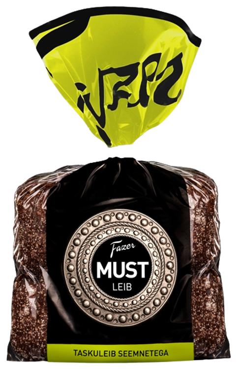 Must taskuleib seemnetega, 270 g