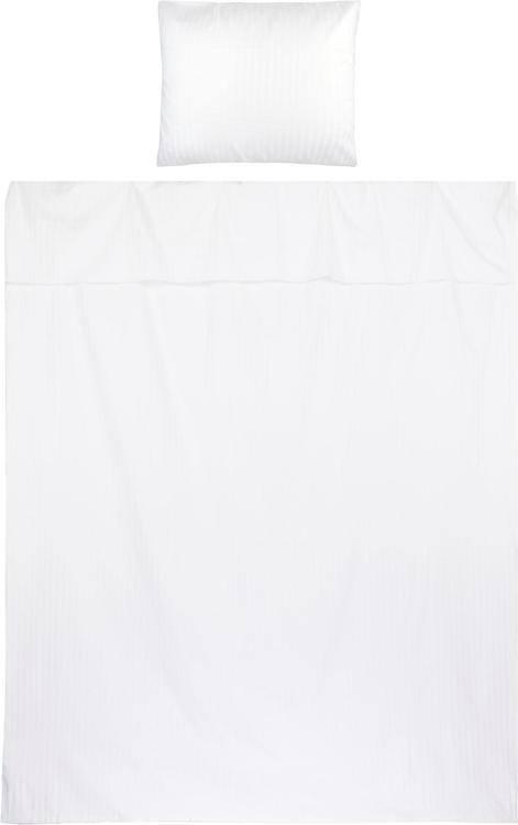 House pussilakanasetti satiiniraita valkoinen 150X210 cm