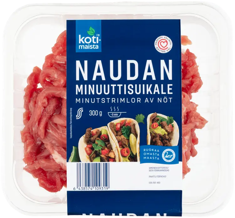 Kotimaista naudan minuuttisuikale 300g
