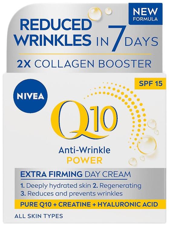 NIVEA 50ml Q10 Anti-Wrinkle Power Extra Firming Day Cream SK15 -päivävoide