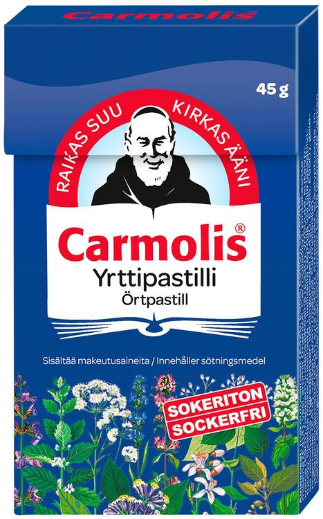 Carmolis yrttipastilli, sokeriton 45 g