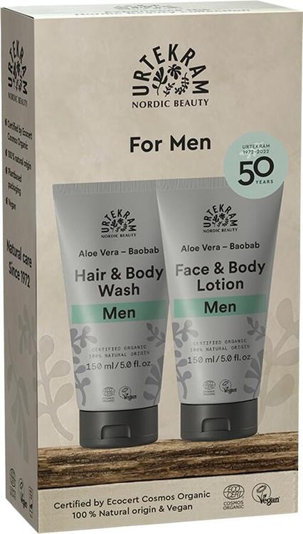 URTEKRAM Luomu Lahjapakkus For Men Body Wash and Body Lotion 2-pack