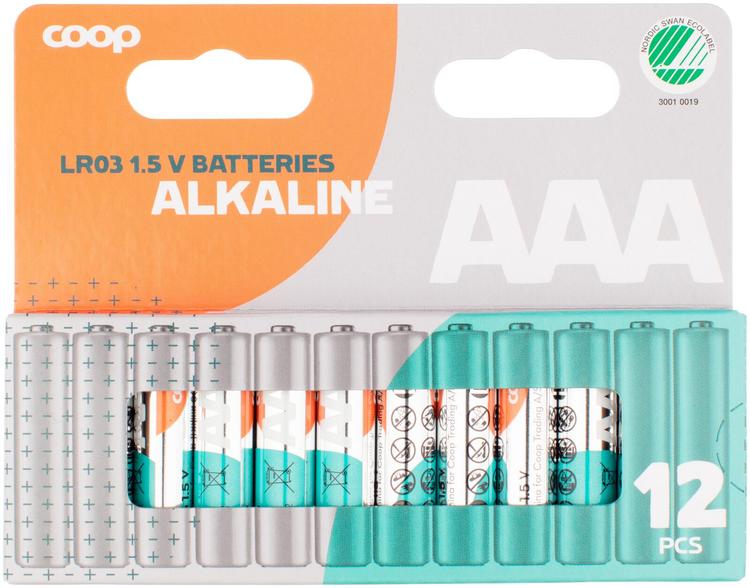 Coop alkaliparisto AAA/LR03/1,5V 12 kpl