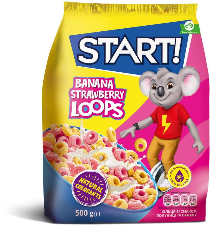 Start banaani- ja maasikamaitselised rõngad 500g