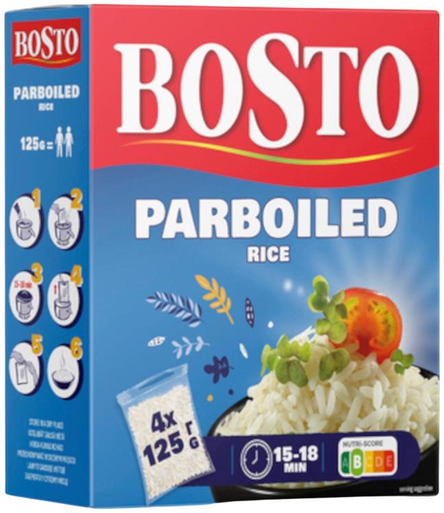 Bosto aurutatud riis (parboiled) 4x125g