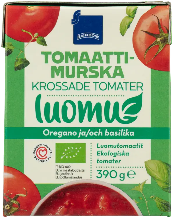 Rainbow tomaattimurska oregano ja basilika luomu 390 g