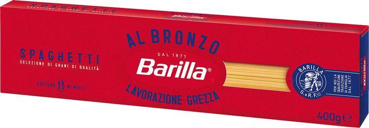 Barilla Al Bronzo Spaghetti durumvehnästä valmistettu pasta 400g