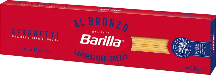 Barilla Al Bronzo Spaghetti durumvehnästä valmistettu pasta 400g