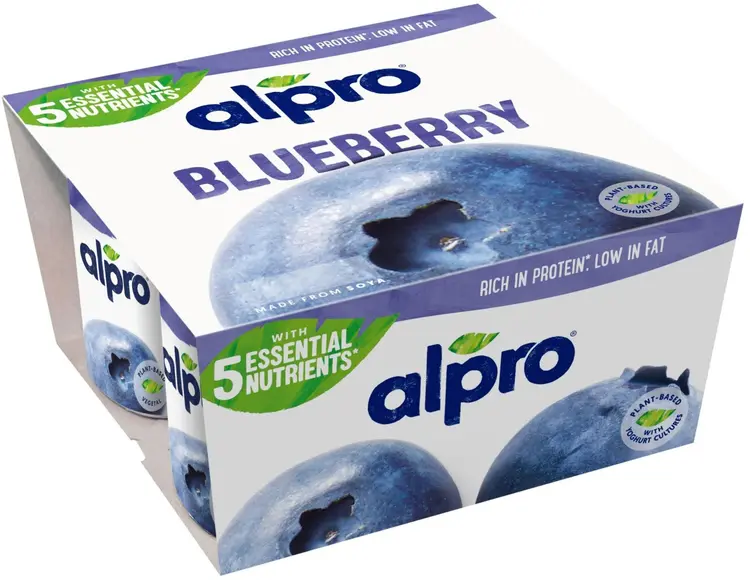 Alpro Hapatettu soijavalmiste, mustikka 4x125g