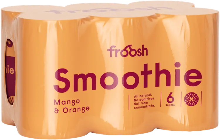 6-pack Fazer Froosh Hedelmäsmoothie 150 ml tölkki Mango ja Appelsiini