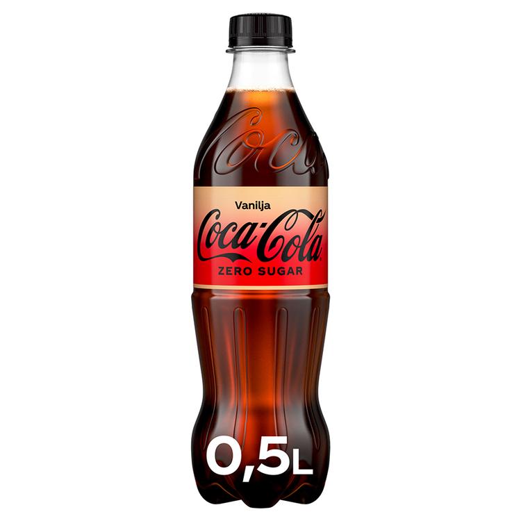 Coca-Cola Zero Sugar Vanilja virvoitusjuomamuovipullo 0,5 L