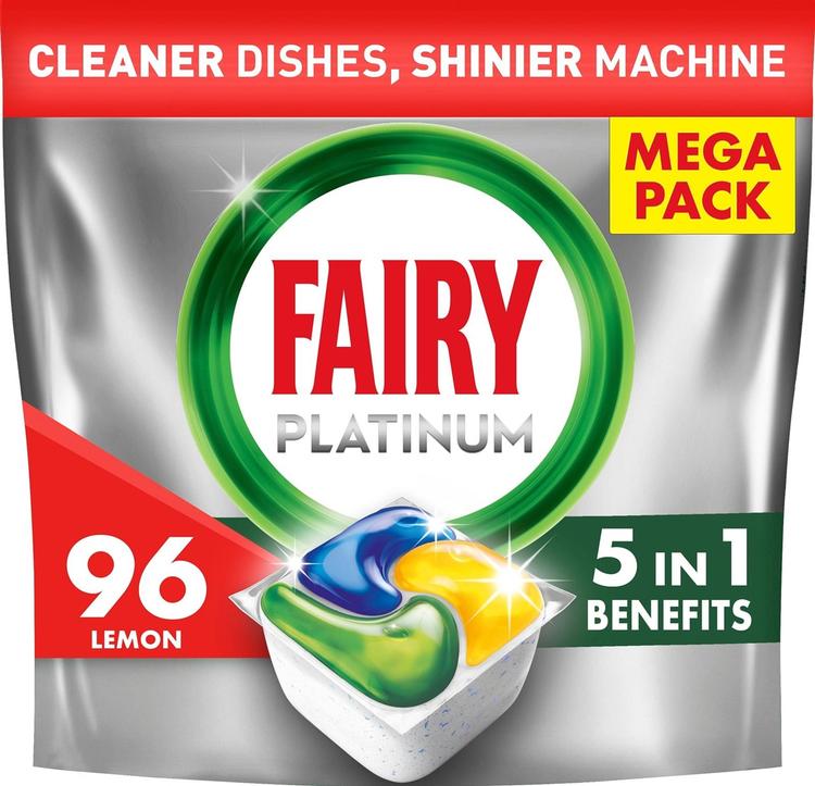 Nõudepesutabletid Fairy Platinum Lemon Mega Pack 96tk