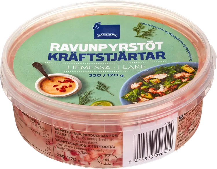 Rainbow Ravunpyrstöt liemessä 330g/170g